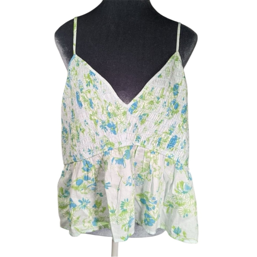 bp Nordstrom Smocked Floral Cropped Camisole NWT 1X
